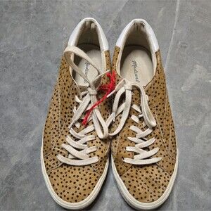 Madewell Women's Sidewalk Spot Dot Genuine Calf Hair Low Top Sneaker Size10